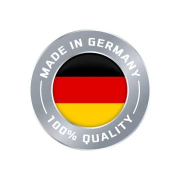 Made in Germany flag icon of quality label Illustrazione stock