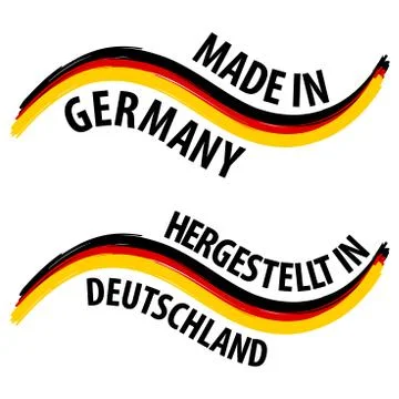 Made in Germany with German Flag Quality Label on the white Background. Illustrazione stock