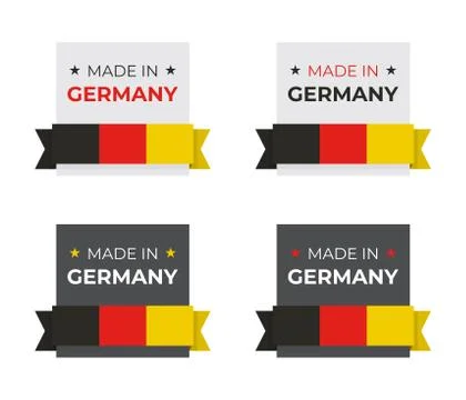 Made in Germany German flag vector design for badge emblem Stock Illustration