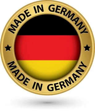 Made in Germany gold label, vector illustration Stock Illustration