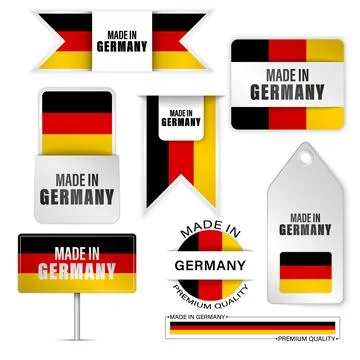 Made in Germany graphics and labels set. Illustrazione stock