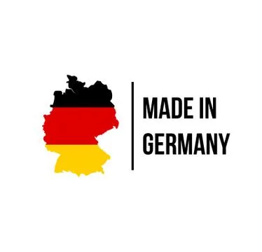 Made in Germany icon with German flag map Stock Illustration