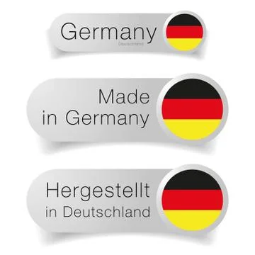 Made in Germany label flag set Stock Illustration