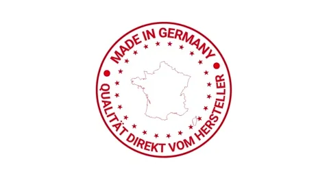 Made in Germany Red Stamp 4K Footage with Map Emblem Vídeos de archivo 332889080