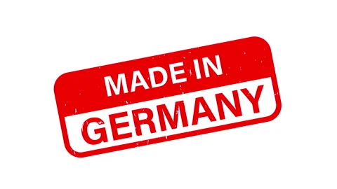 Made in Germany stamp, Red banner stamp with the words Made in Germany Video stock 284912499