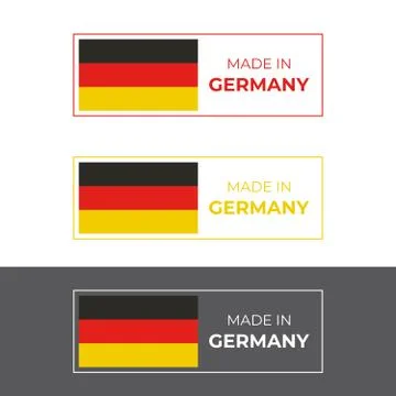 Made in Germany symbol vector design inspired by German flag Stock Illustration