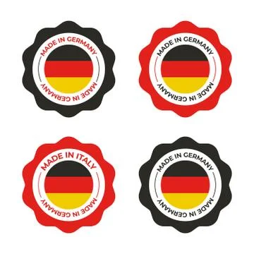 Made in Germany vector illustration of German flag for business Stock Illustration