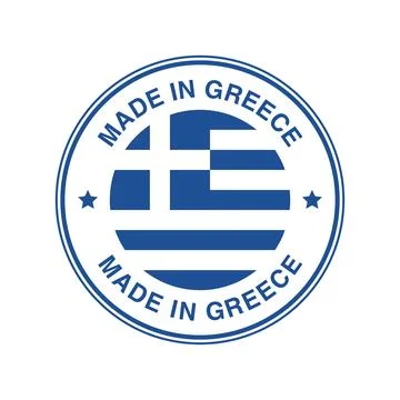 Made in Greece Circle Stamp with Flag Template Illustration