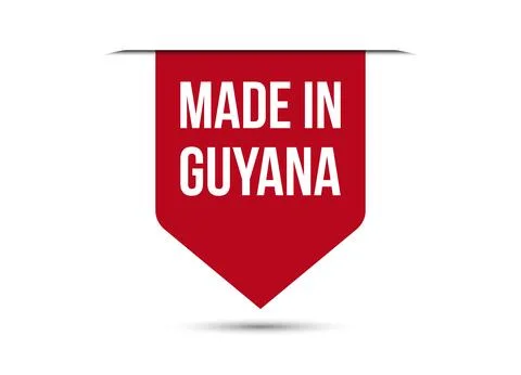 Made in Guyana red vector banner illustration isolated on white background Stock Illustration