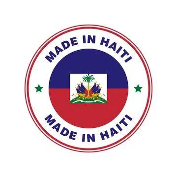 Made in Haiti Circle Stamp with Flag Template イラスト素材