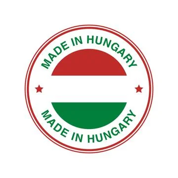 Made in Hungary Circle Stamp with Flag Template イラスト素材