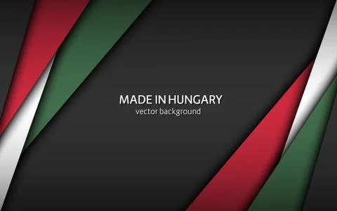 Made in Hungary, modern vector background with Hungarian colors Stock Illustration