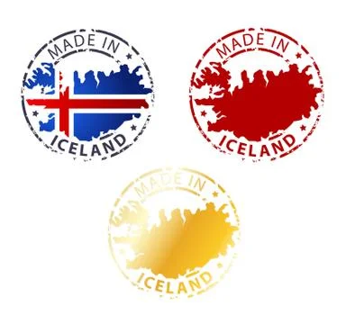 Made in iceland stamp Stock Illustration
