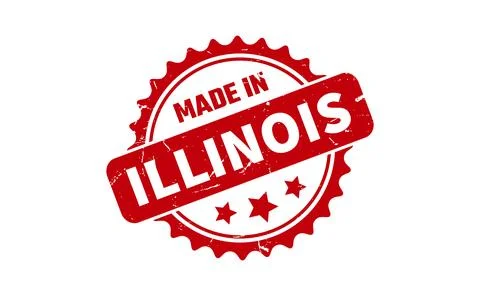 Made In Illinois Rubber Stamp Stock Illustration