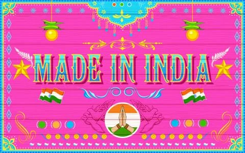 Made in India Background Stock Illustration