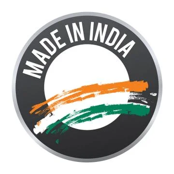 Made in India label badge logo certified. Stock Illustration