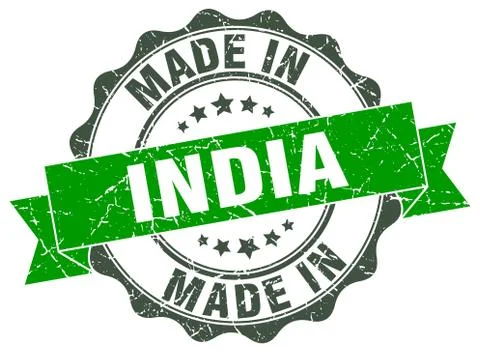 Made in India round seal Stock Illustration
