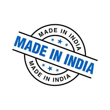 Made in India Rubber Stamp Vector Template Illustrazione stock