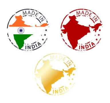 Made in india stamp Stock Illustration