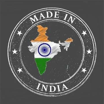 Made in India template Illustrazione stock