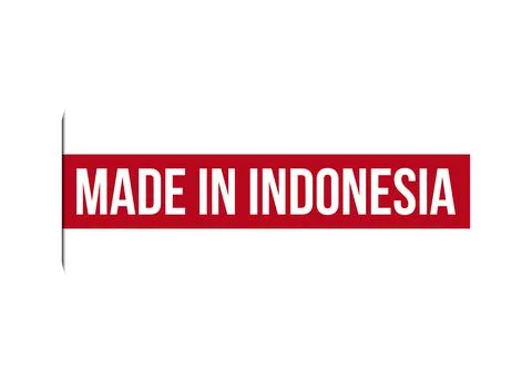 Made in Indonesia red vector banner illustration isolated on white background Stock Illustration