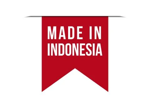 Made in Indonesia red vector banner illustration isolated on white background Stock Illustration