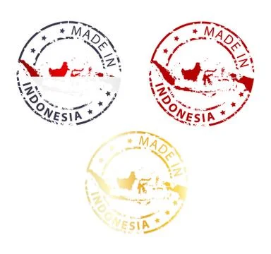 Made in indonesia stamp Stock Illustration