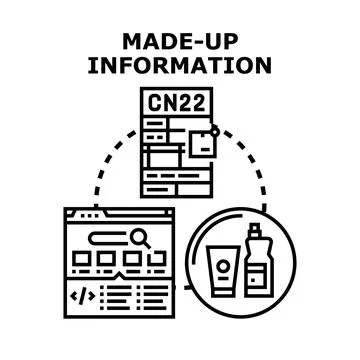 Made up information concept creating issues with product data Stock Illustration