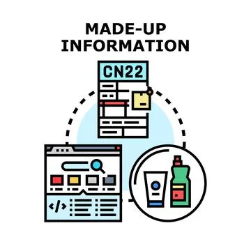 Made up information concept creating issues with product data Stock Illustration