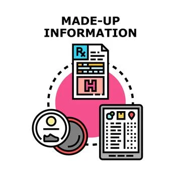 Made up information concept vector icon illustrating fake data Stockillustratie