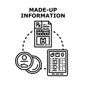 Made up information concept vector icon illustrating fake data Stockillustratie