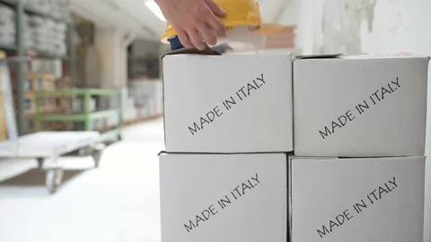 "Made in Italy" Boxes Stock Footage 90086560