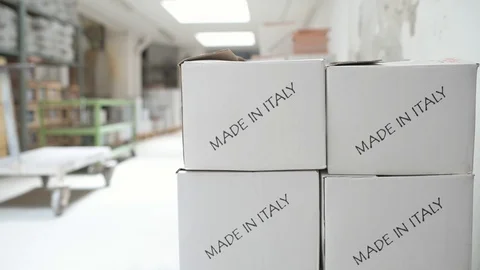 "Made in Italy" Boxes Stock Footage 90086607