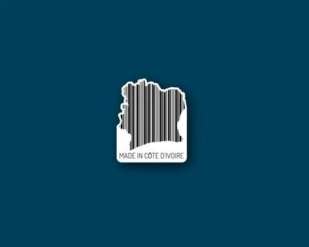 "Made in Ivory Coast" barcode sticker Stock Illustration
