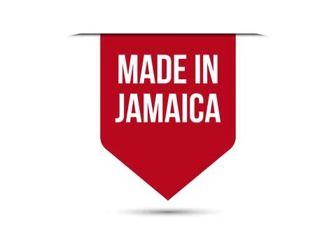 Made in Jamaica red vector banner illustration isolated on white background Stock Illustration