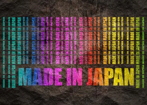 Made in Japan text Illustration