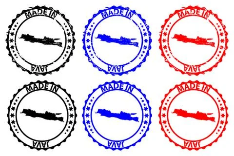 Made in Java rubber stamp Stock Illustration