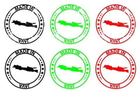 Made in Java rubber stamp Stockillustratie