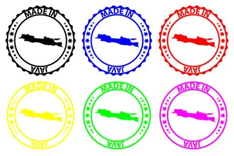 Made in Java rubber stamp Ilustración de archivo