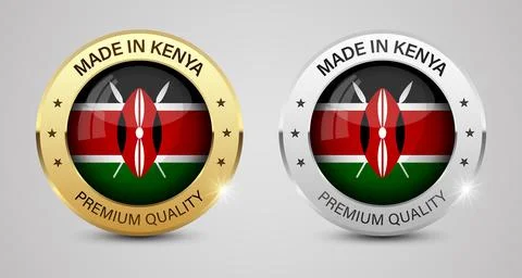 Made in Kenya graphics and labels set. Stockillustratie