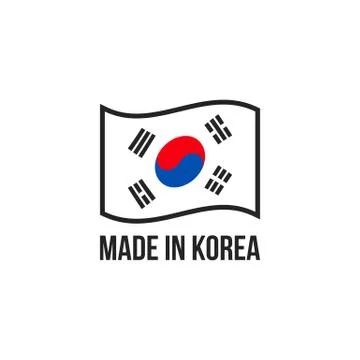 Made in Korea vector Korean flag seal icon Illustrazione stock