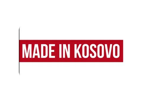 Made in Kosovo red vector banner illustration isolated on white background Stock Illustration