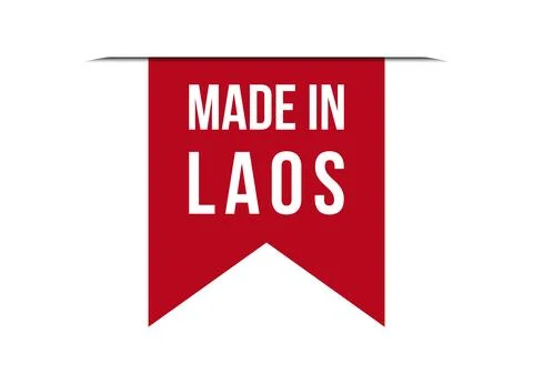 Made in Laos red banner design vector illustration Stock Illustration
