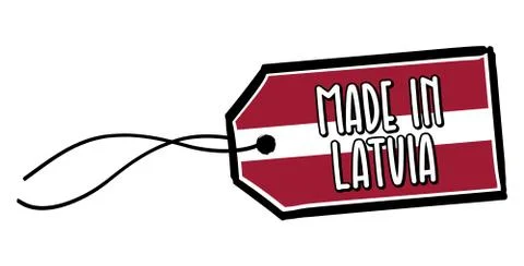 Made in Latvia Label. Stock Illustration