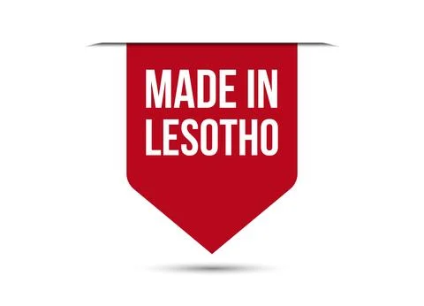 Made in Lesotho red vector banner illustration isolated on white background Stock Illustration