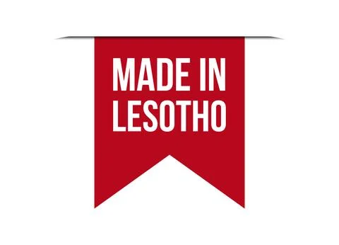 Made in Lesotho red vector banner illustration isolated on white background Stock Illustration