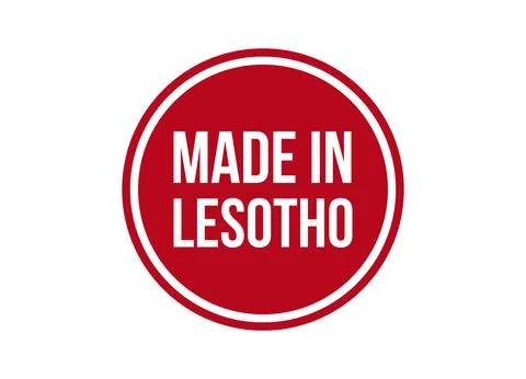 Made in Lesotho red vector banner illustration isolated on white background Stock Illustration