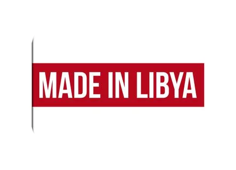 Made in Libya red vector banner illustration isolated on white background Stock Illustration