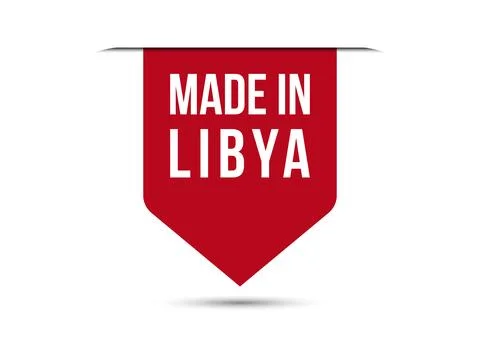 Made in Libya red vector banner illustration isolated on white background Stock Illustration