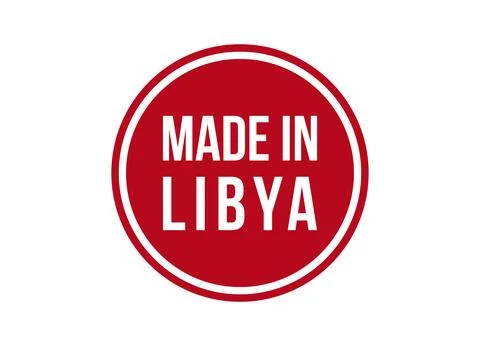 Made in Libya red vector banner illustration isolated on white background Stock Illustration